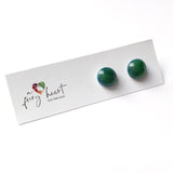 Unicolour | Forest green - Stud earrings