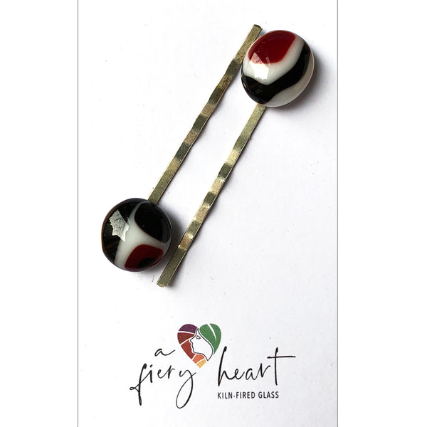 Black Red White | Hair pins (Set of 2)
