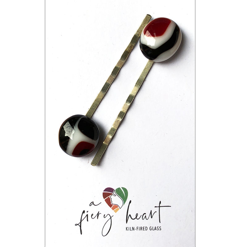 Black Red White | Hair pins (Set of 2)
