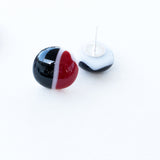 Black Red White | Stud earrings - Large