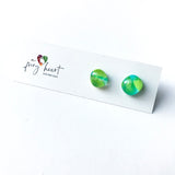 Fun | Mixed green - Stud earrings