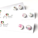Elegant | Pink + Gold - Stud earrings