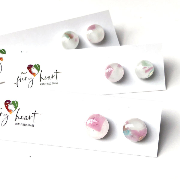 Elegant | Pink + Gold - Stud earrings