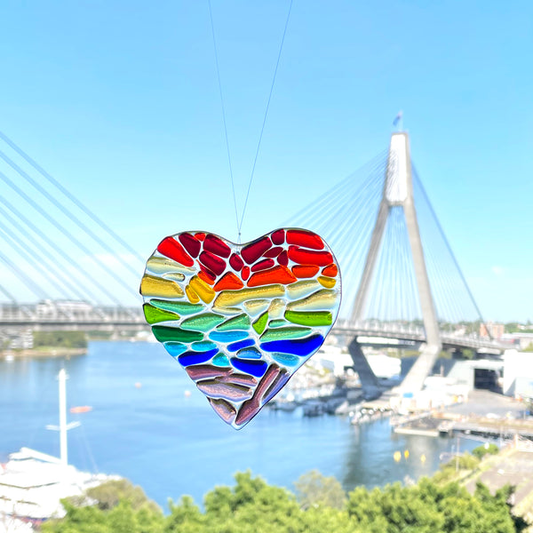 suncatcher in front of the Sydney Anzac Bridge