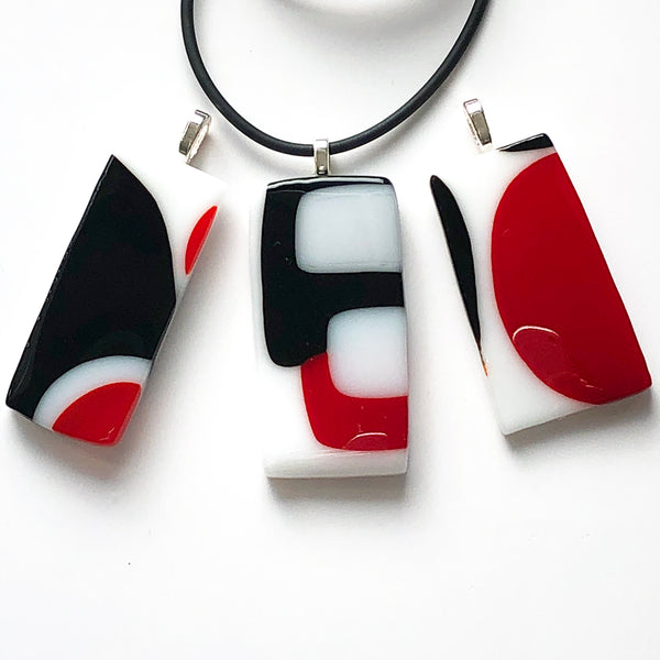 Black Red White | Pendant - Rectangle