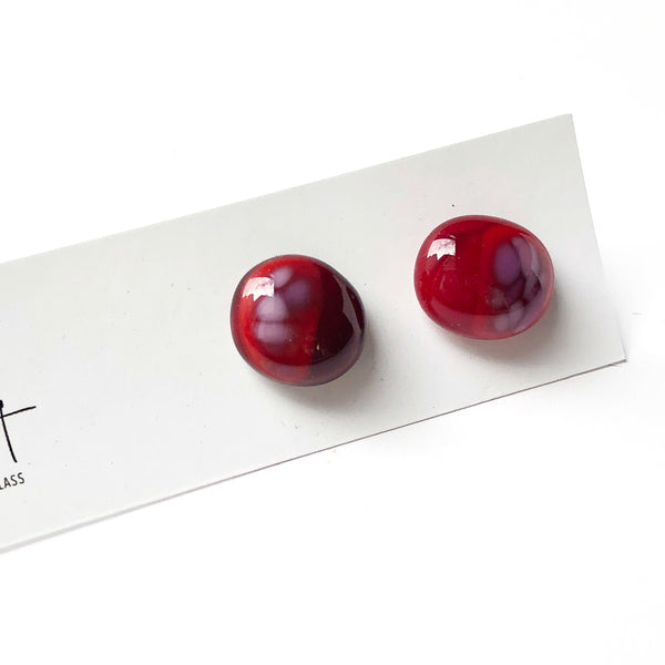 Mixed | Dotted Red - Stud earrings