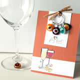 Hostess Gift Set  | Wine bottle cheese board, wine glass charms + gift wrap